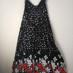 No Boundaries Sundress Black Red White Floral Size Jr Large 11\13